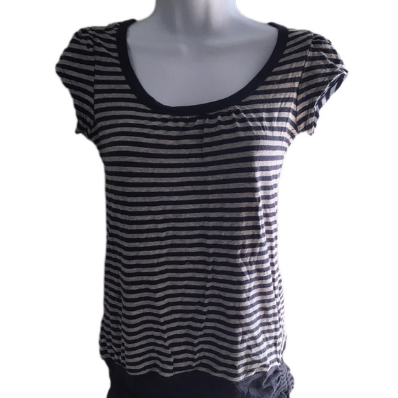 Striped Blue and Gray Women's Top - Picture 1 of 1